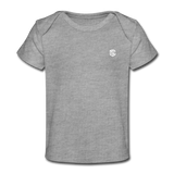 Organic Baby T-Shirt  WITH  WHITE LOGO - heather gray