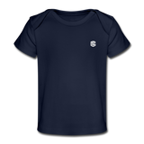 Organic Baby T-Shirt  WITH  WHITE LOGO - dark navy