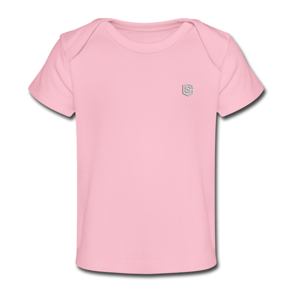 Organic Baby T-Shirt  WITH  SILIVER LOGO - light pink