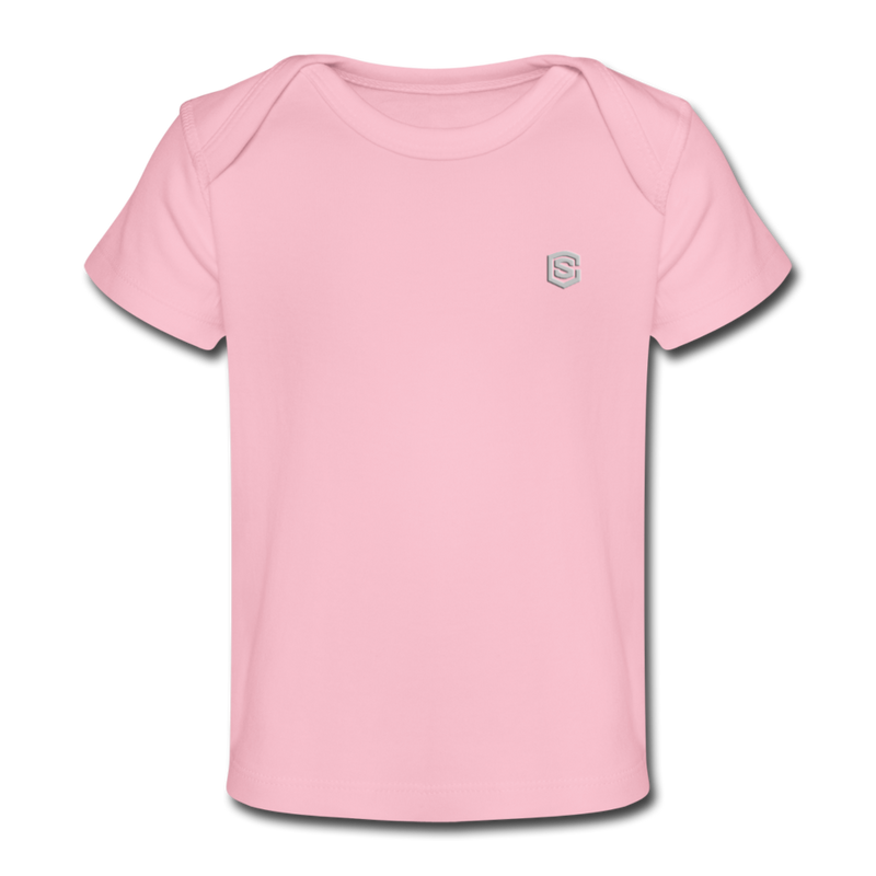 Organic Baby T-Shirt  WITH  SILIVER LOGO - light pink