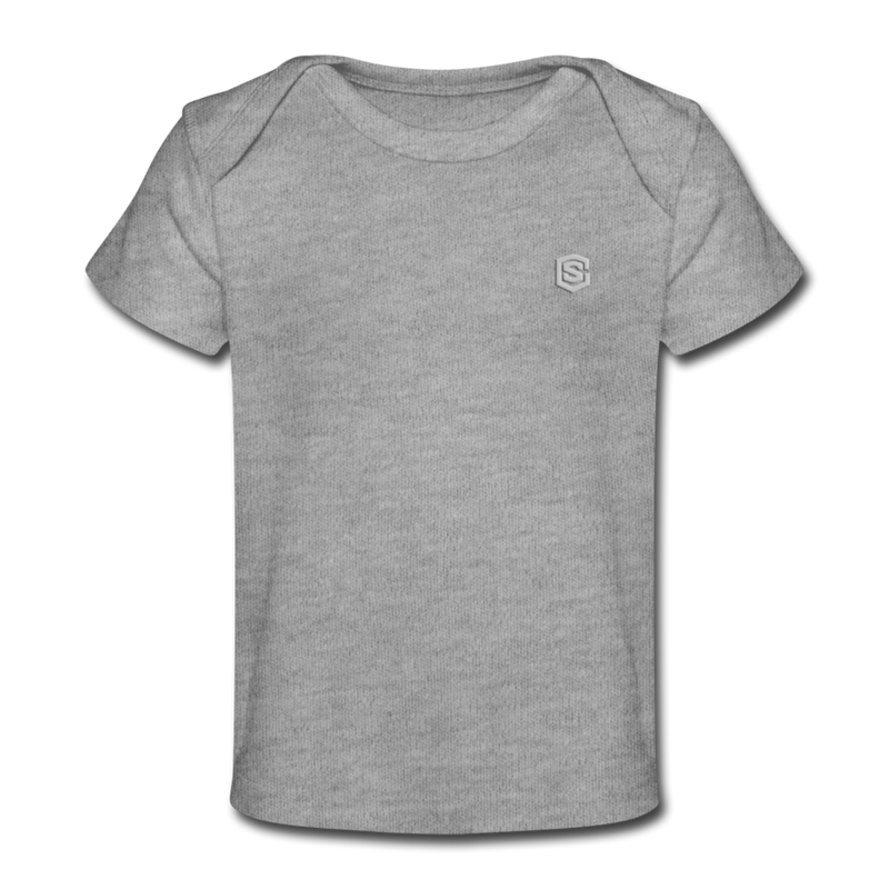 Organic Baby T-Shirt  WITH  SILIVER LOGO - heather gray