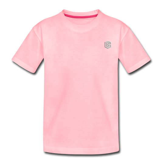 Toddler Premium T-Shirt   WITH SILIVER  LOGO - pink
