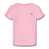 Organic Baby T-Shirt   WITH  PINK LOGO - light pink