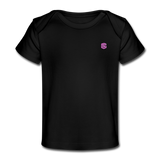 Organic Baby T-Shirt   WITH  PINK LOGO - black