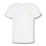 Organic Baby T-Shirt  WITH  YELLOW LOGO - white