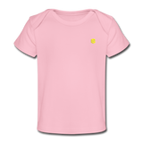 Organic Baby T-Shirt  WITH  YELLOW LOGO - light pink