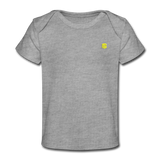 Organic Baby T-Shirt  WITH  YELLOW LOGO - heather gray