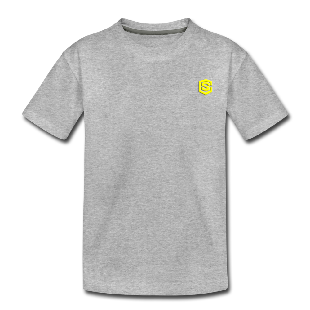 Toddler Premium T-Shirt   WITH  YELLOW LOGO - heather gray