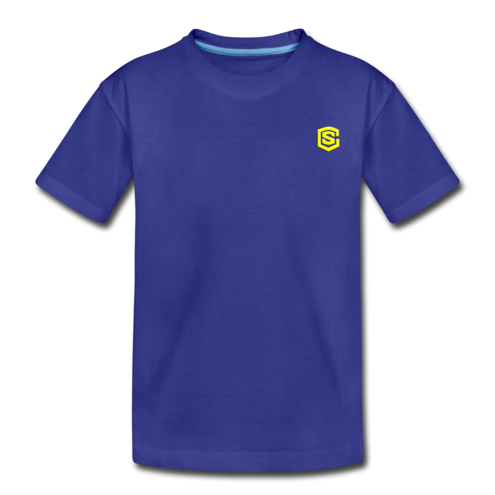 Toddler Premium T-Shirt   WITH  YELLOW LOGO - royal blue