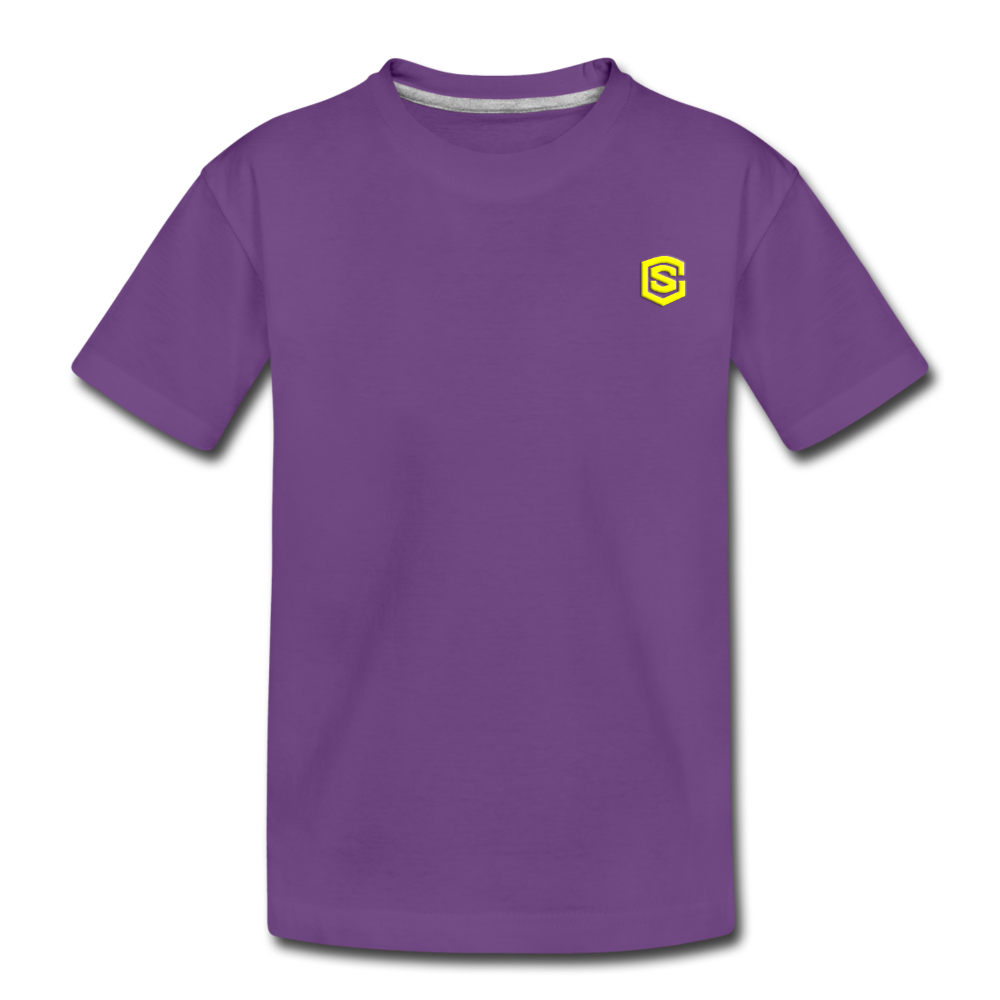 Toddler Premium T-Shirt   WITH  YELLOW LOGO - purple