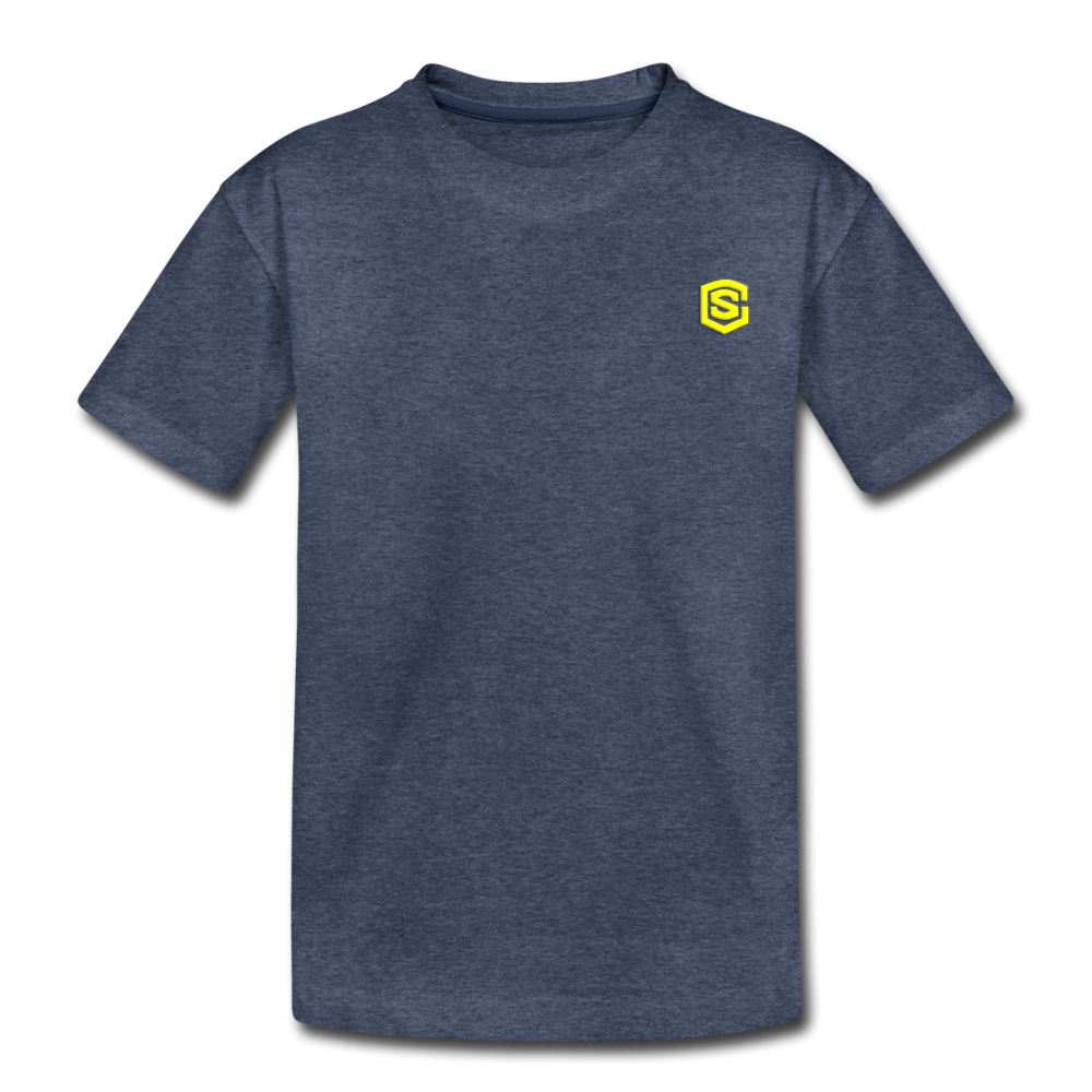 Toddler Premium T-Shirt   WITH  YELLOW LOGO - heather blue
