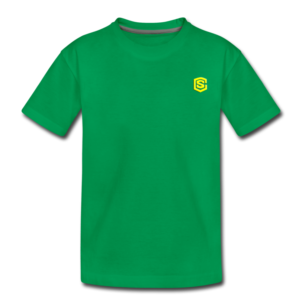 Toddler Premium T-Shirt   WITH  YELLOW LOGO - kelly green