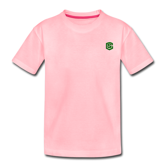 Toddler Premium T-Shirt   WITH  GREEN LOGO - pink