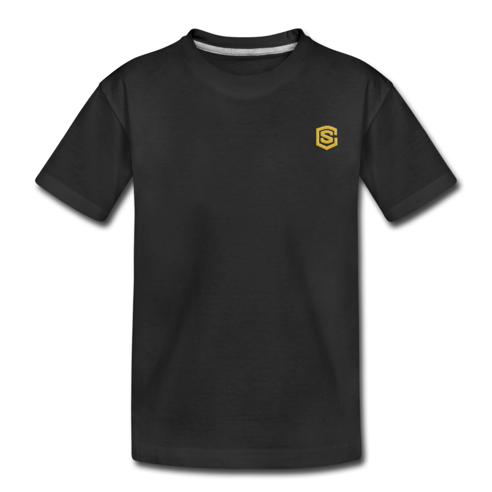 Toddler Premium T-Shirt  WITH  GOLD LOGO - black