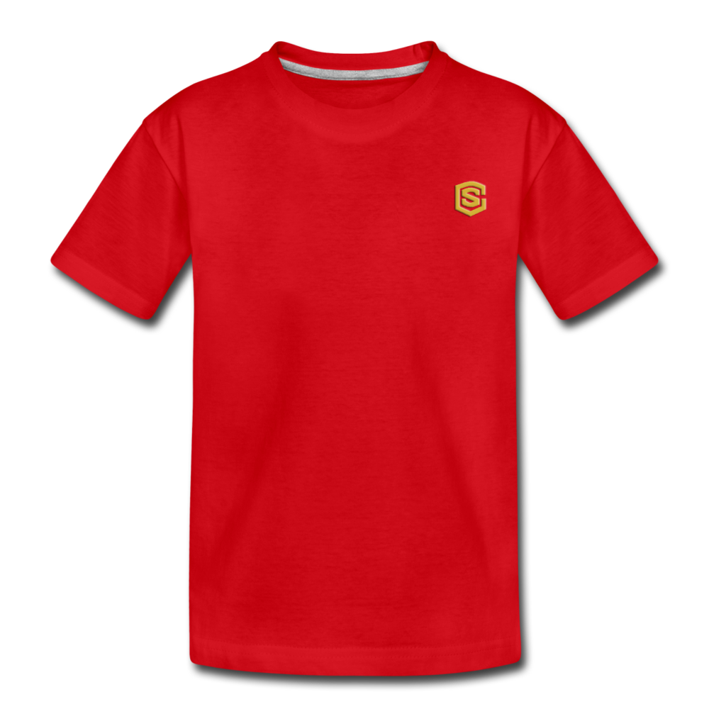 Toddler Premium T-Shirt  WITH  GOLD LOGO - red