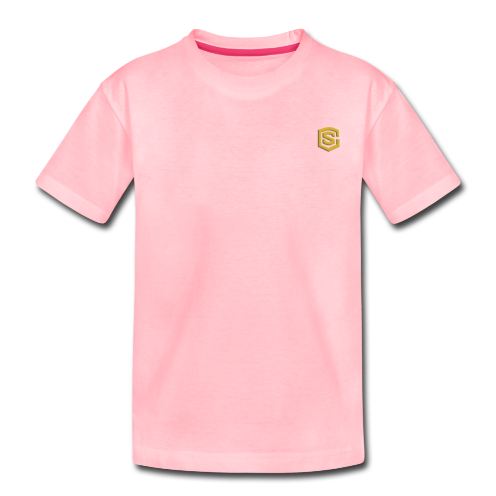 Toddler Premium T-Shirt  WITH  GOLD LOGO - pink