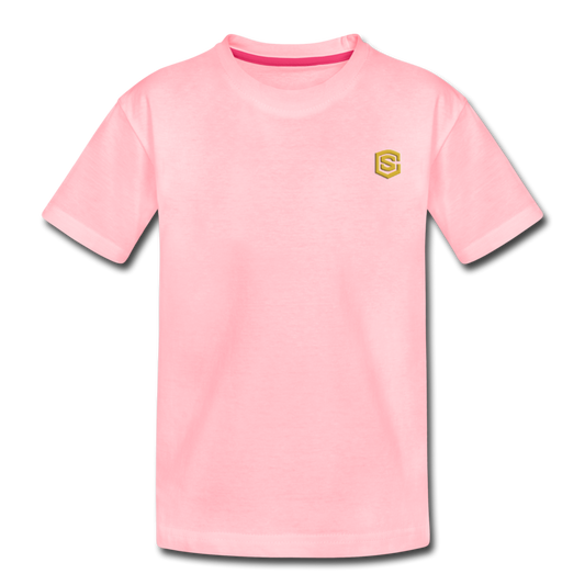 Toddler Premium T-Shirt  WITH  GOLD LOGO - pink
