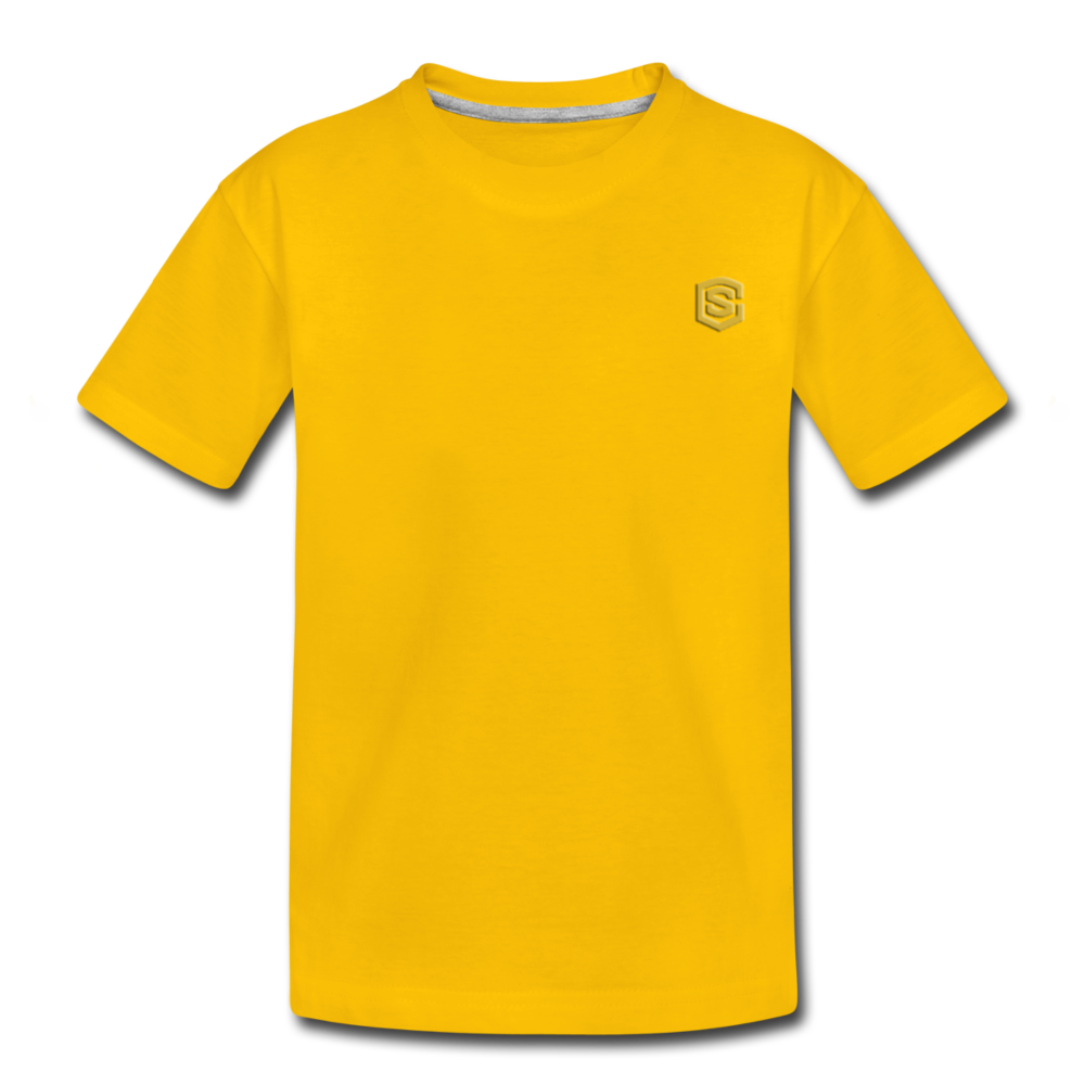 Toddler Premium T-Shirt  WITH  GOLD LOGO - sun yellow