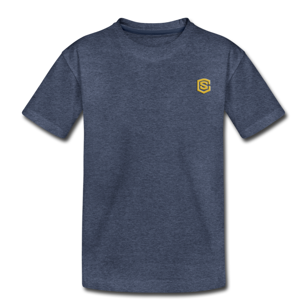 Toddler Premium T-Shirt  WITH  GOLD LOGO - heather blue