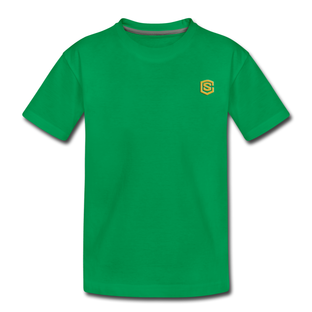Toddler Premium T-Shirt  WITH  GOLD LOGO - kelly green