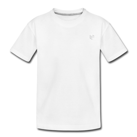 Toddler Premium Organic T-Shirt  WITH  WHITE LOGO - white