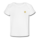 Organic Baby T-Shirt  WITH GOLD  LOGO - white