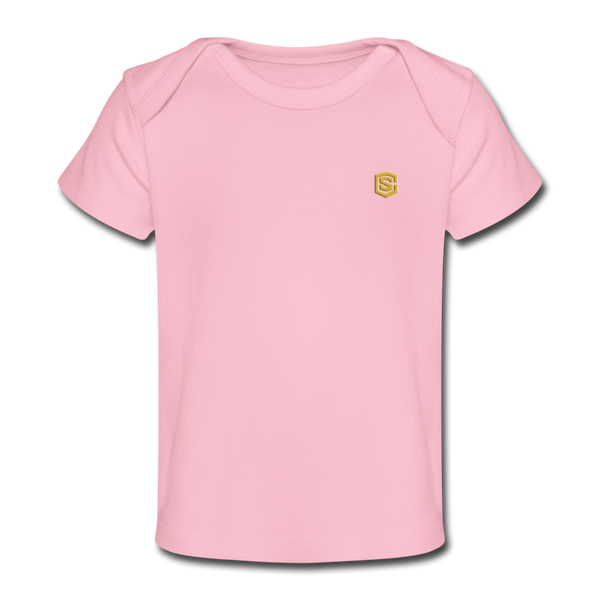 Organic Baby T-Shirt  WITH GOLD  LOGO - light pink