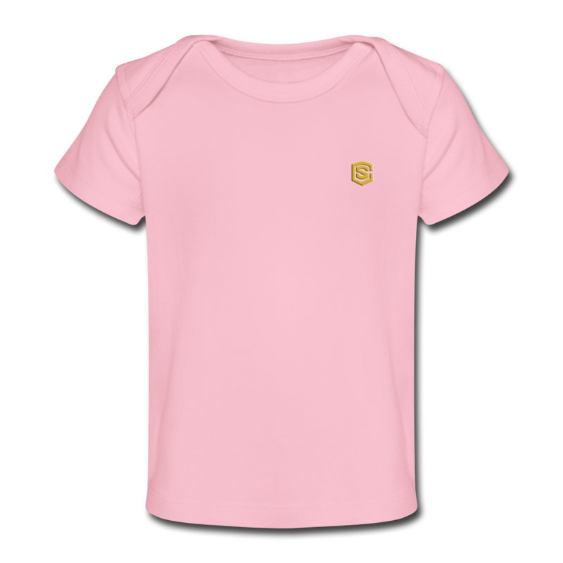 Organic Baby T-Shirt  WITH GOLD  LOGO - light pink