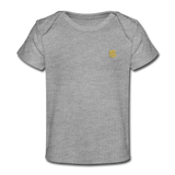 Organic Baby T-Shirt  WITH GOLD  LOGO - heather gray