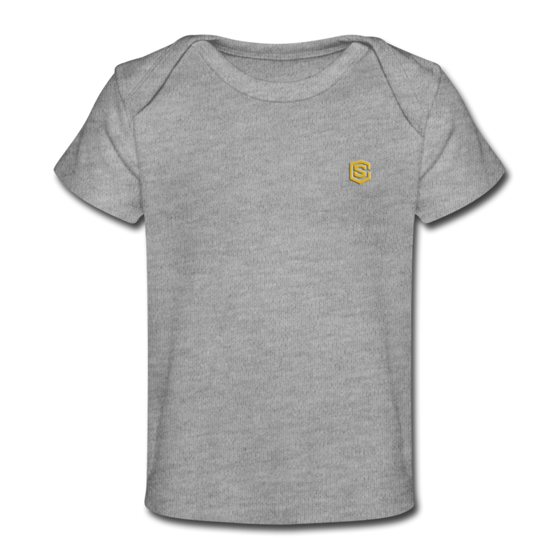 Organic Baby T-Shirt  WITH GOLD  LOGO - heather gray