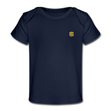 Organic Baby T-Shirt  WITH GOLD  LOGO - dark navy