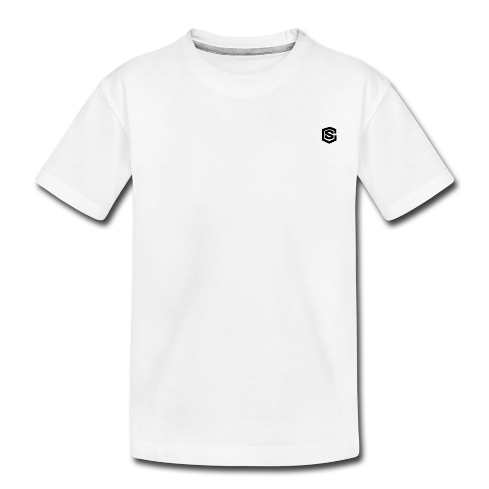 Toddler Premium Organic T-Shirt  WITH BLACK  LOGO - white