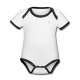 Organic Contrast Short Sleeve Baby Bodysuit  WITH  WHITE LOGO - white/black