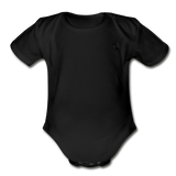 Organic Short Sleeve Baby Bodysuit  WITH BLACK  LOGO - black