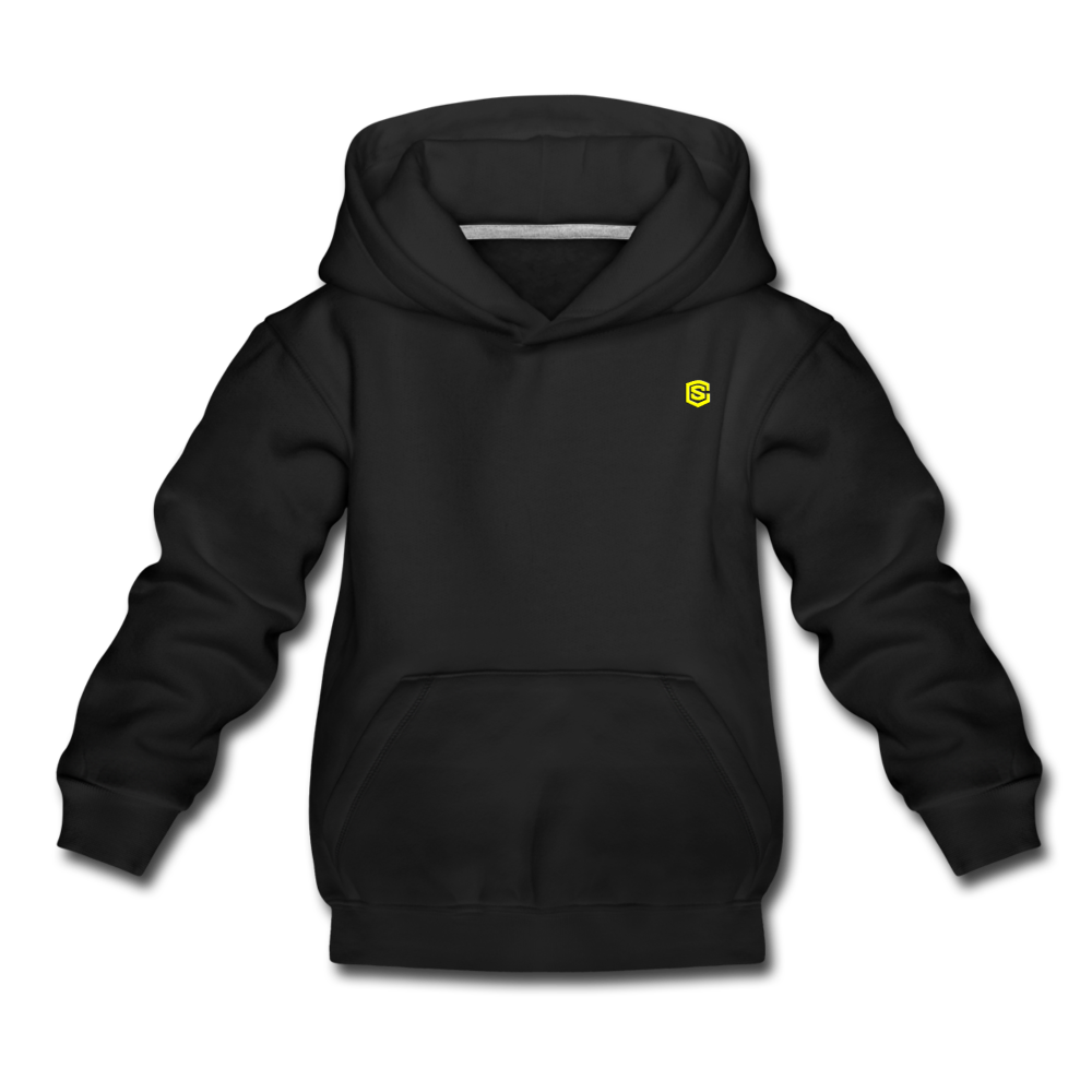 Kids‘ Premium Hoodie  WITH YELLOW  LOGO - black