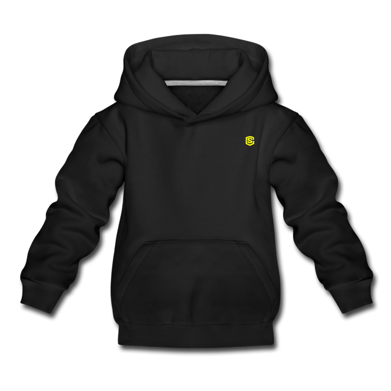 Kids‘ Premium Hoodie  WITH YELLOW  LOGO - black