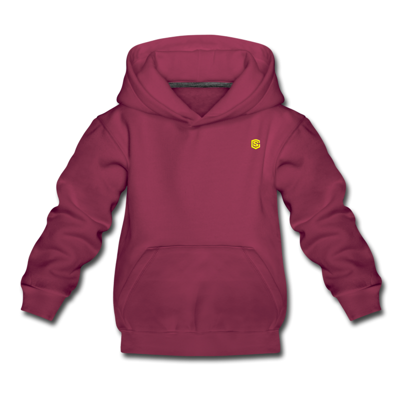 Kids‘ Premium Hoodie  WITH YELLOW  LOGO - burgundy