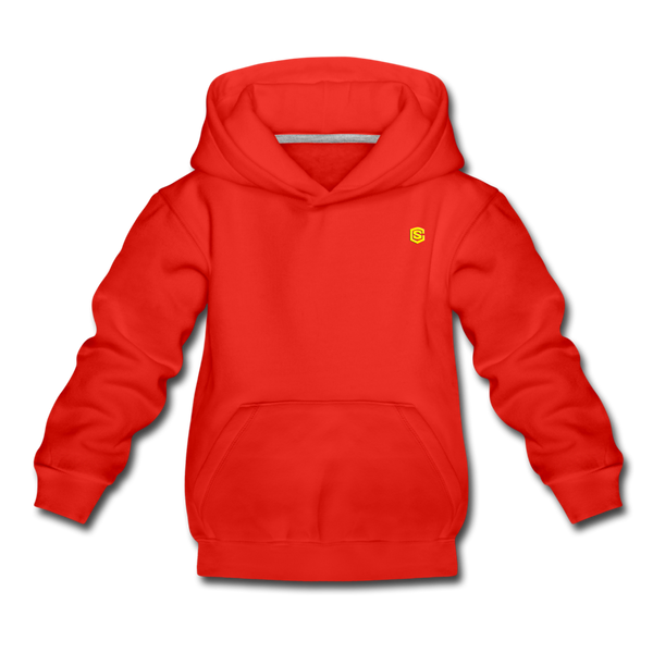 Kids‘ Premium Hoodie  WITH YELLOW  LOGO - red