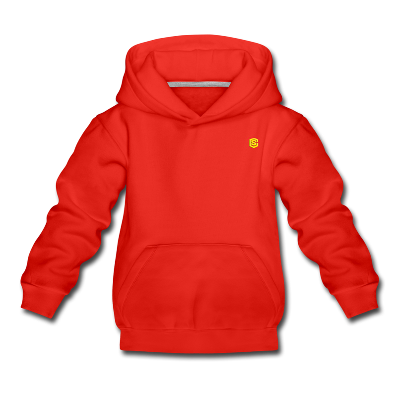 Kids‘ Premium Hoodie  WITH YELLOW  LOGO - red