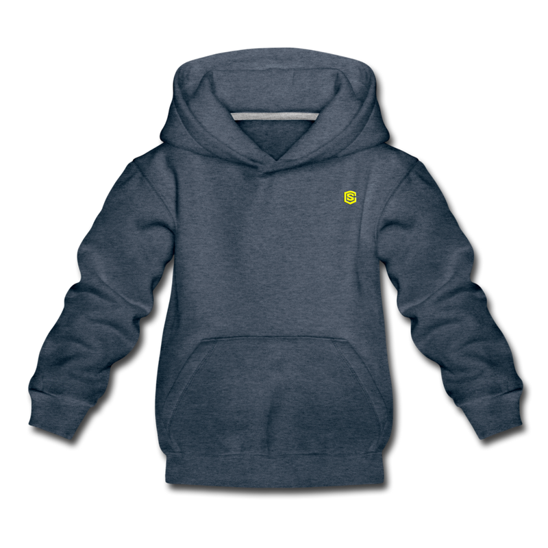 Kids‘ Premium Hoodie  WITH YELLOW  LOGO - heather denim