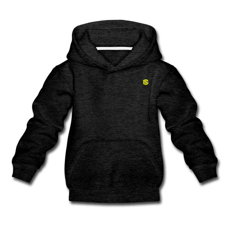 Kids‘ Premium Hoodie  WITH YELLOW  LOGO - charcoal gray