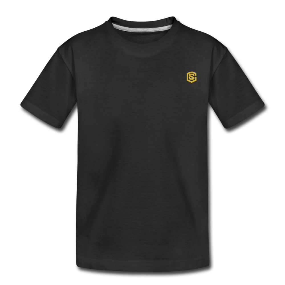 Toddler Premium Organic T-Shirt  WITH  GOLD LOGO - black