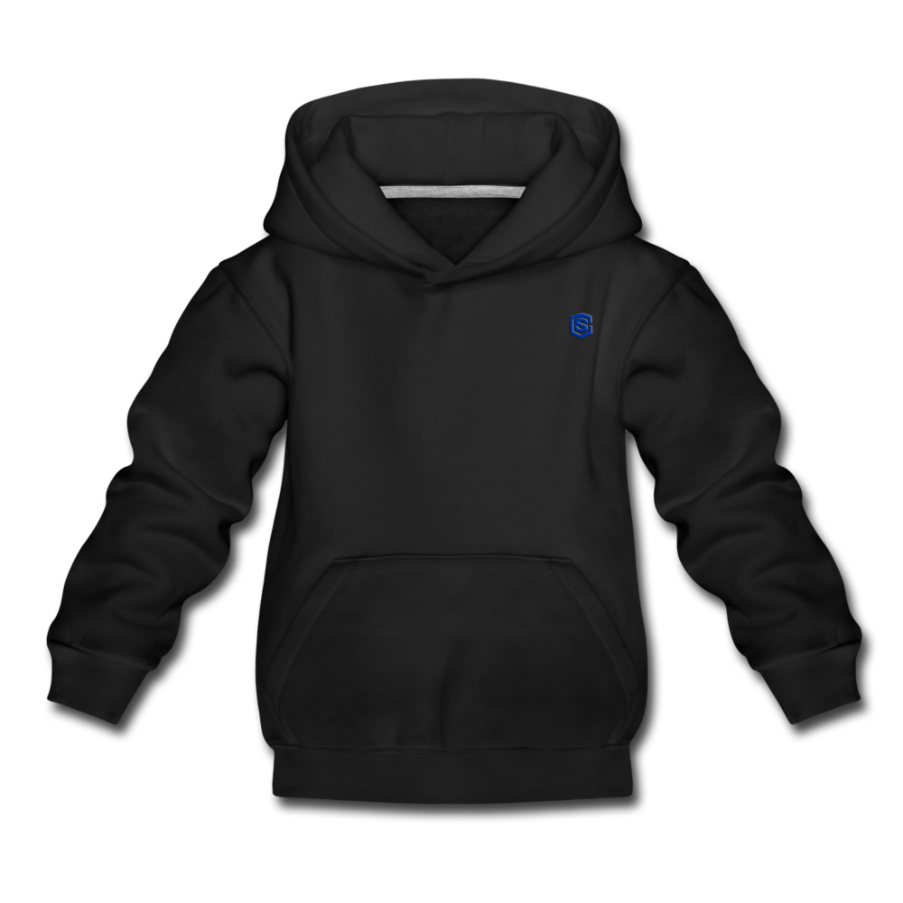 Kids‘ Premium Hoodie  WITH BLUE  LOGO - black