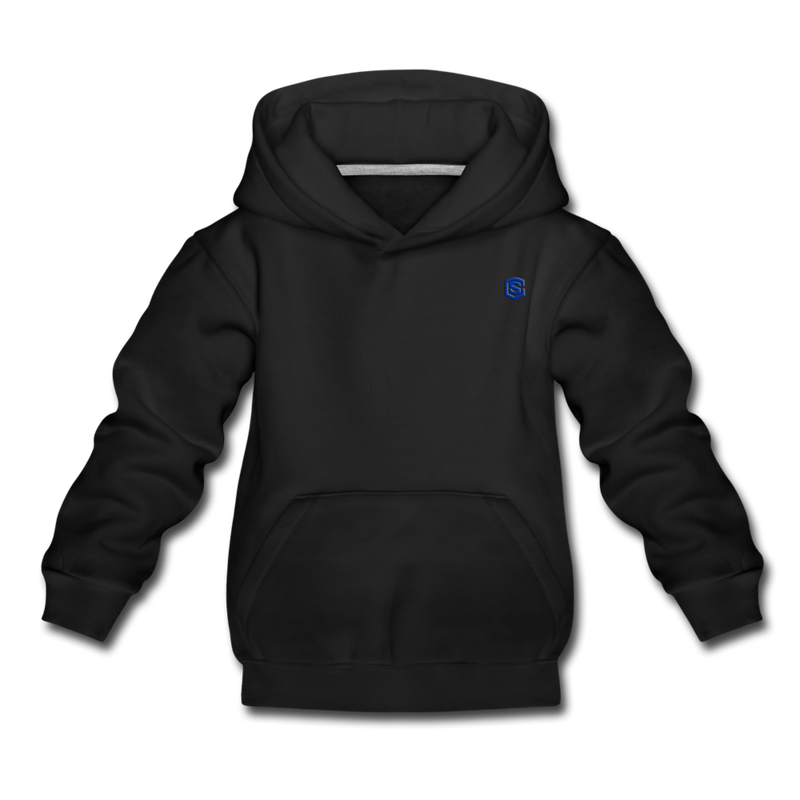 Kids‘ Premium Hoodie  WITH BLUE  LOGO - black