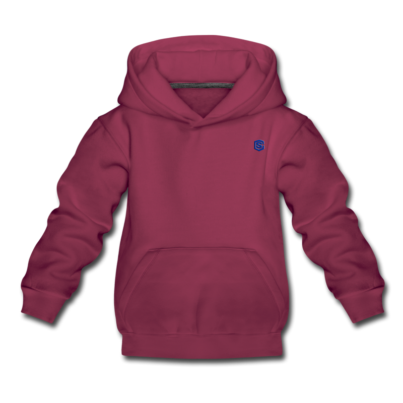 Kids‘ Premium Hoodie  WITH BLUE  LOGO - burgundy