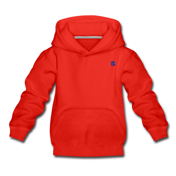 Kids‘ Premium Hoodie  WITH BLUE  LOGO - red