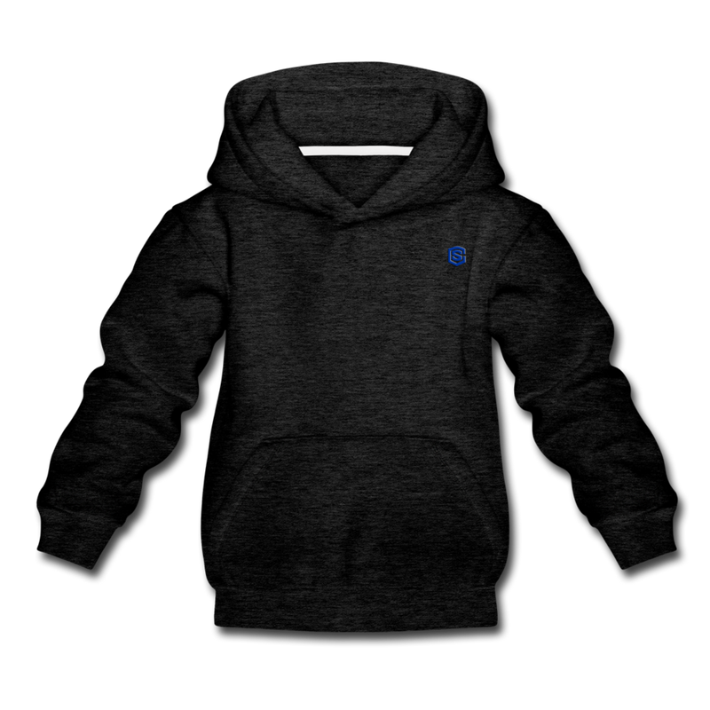 Kids‘ Premium Hoodie  WITH BLUE  LOGO - charcoal gray