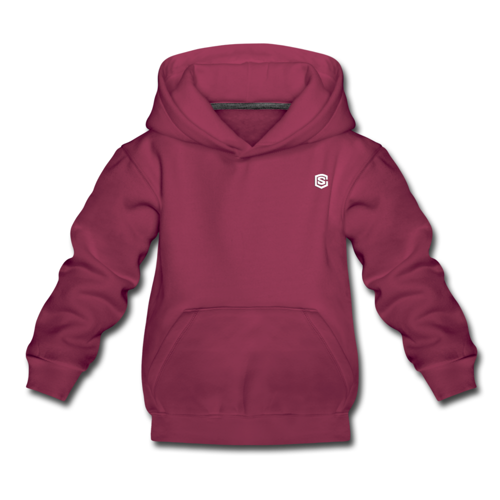 Kids‘ Premium Hoodie  WITH  WHITE LOGO - burgundy