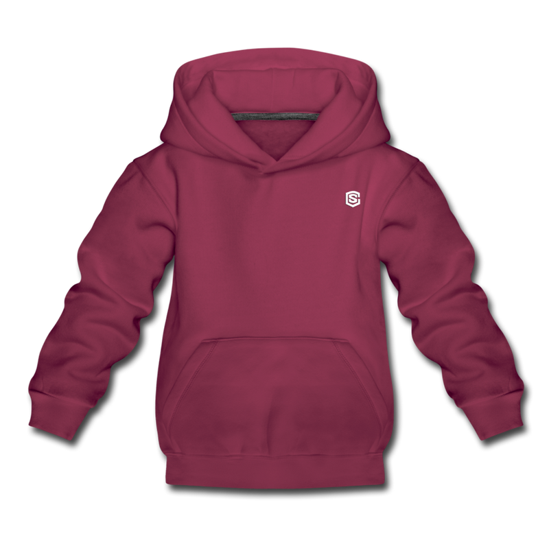 Kids‘ Premium Hoodie  WITH  WHITE LOGO - burgundy