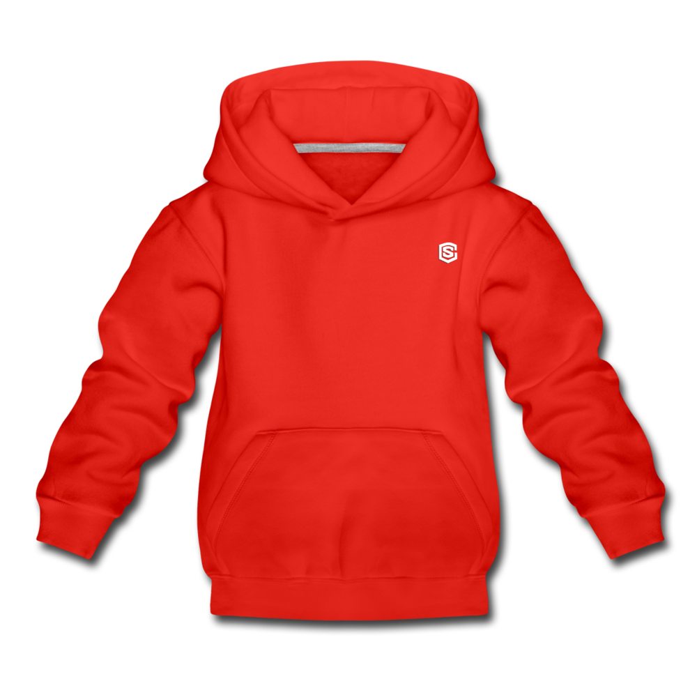 Kids‘ Premium Hoodie  WITH  WHITE LOGO - red